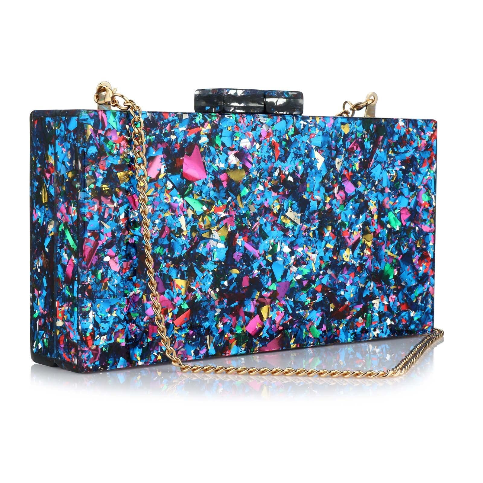 8311 Acrylic Purses And Handbags Multicolor Perspex Box Clutch Purses